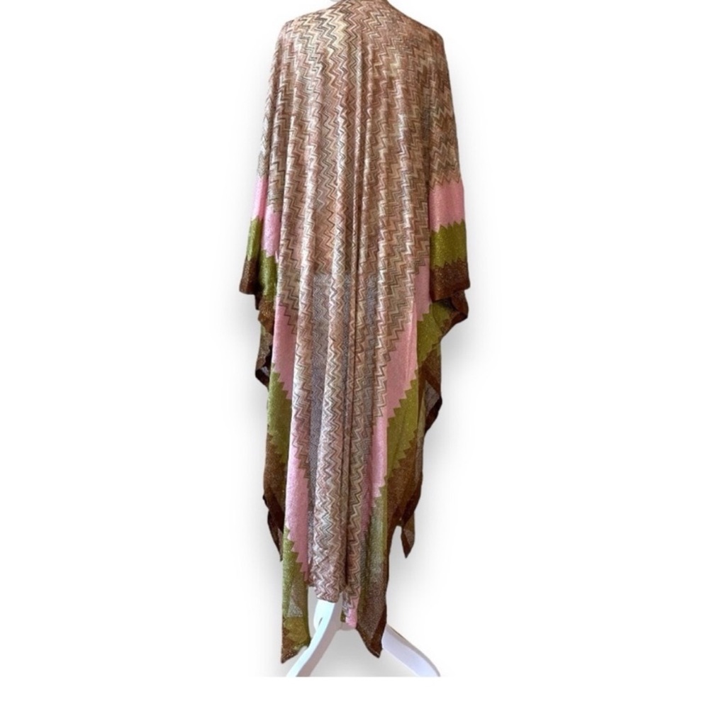 Free People Sparkly Zigzag Patterned Soft Thin Knit Kimono - Picture 6 of 9